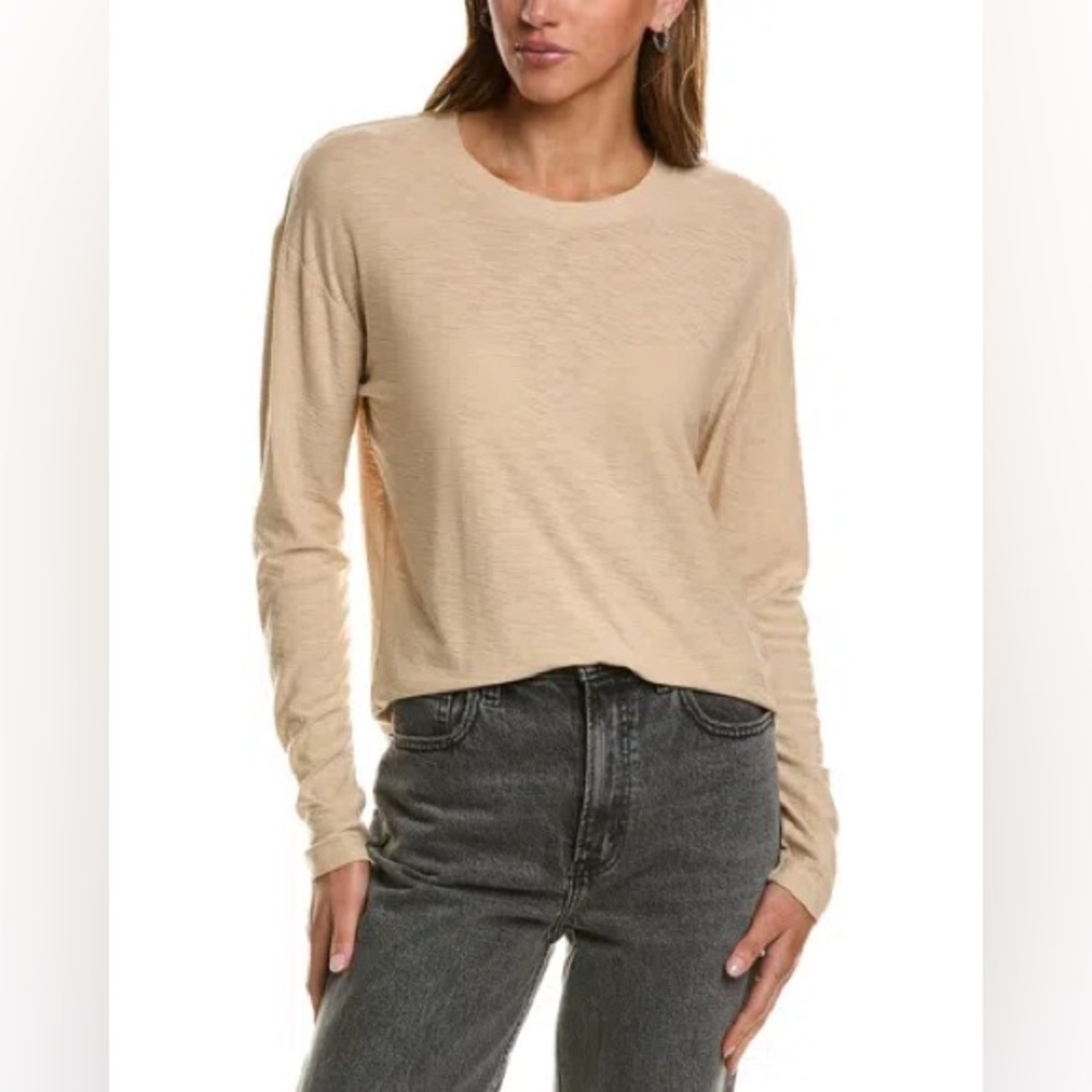 James Perse Beige Long Sleeve Tee